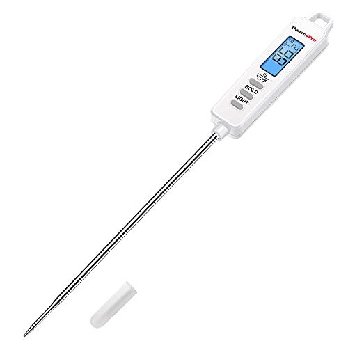ThermoPro TP01 Termometro Per Carne Termometro Per Arrosti Termometro Da Cucina Termometro Domestico A Lettura Istantanea Con Sonda Lunga Per Arrosti, Griglia, Barbecue, Affumicatore (Bianco)
