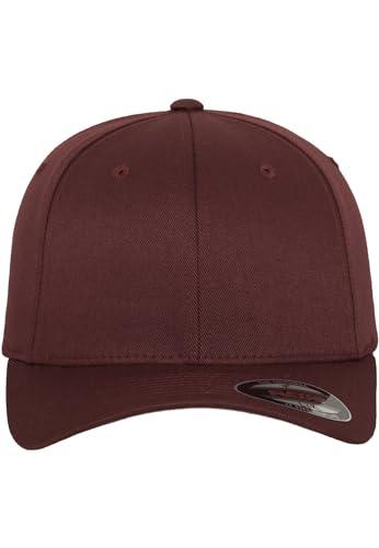 Flexfit 6277 Wooly Combed Cappellino da Baseball Unisex Adulto Rosso Maroon XXL