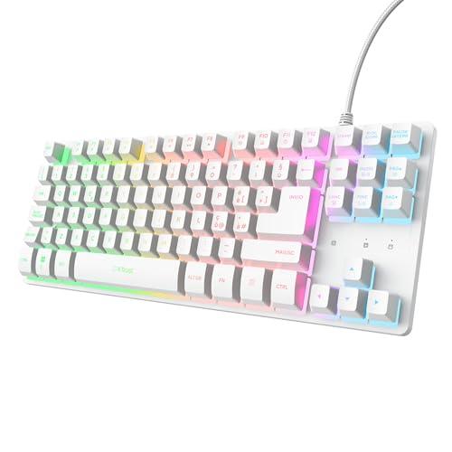 Trust GXT 833 Thado Tastiera Gaming TKL - Layout Italiano QWERTY, Bianca