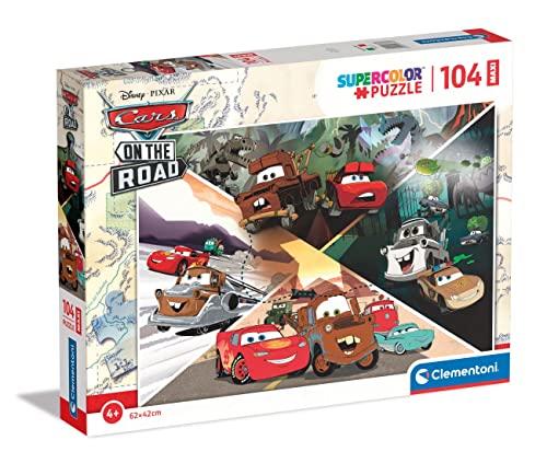 Clementoni Supercolor Puzzle Disney Pixar Cars on the Road 104 Pezzi