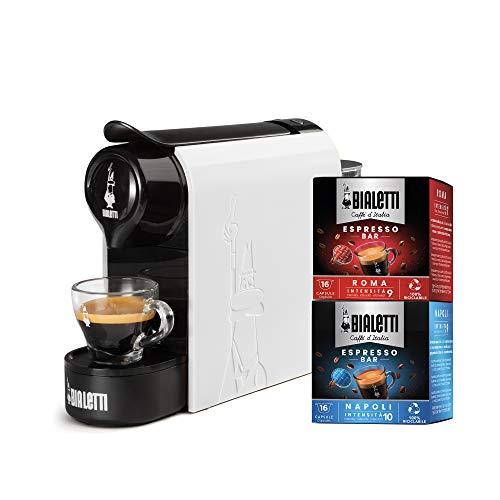 Bialetti Gioia Macchina Caffè Espresso con 32 Capsule - Bianco