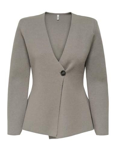 ONLY Onlmyera Life LS One Button Cardigan Knt, Moon Rock, S Donna
