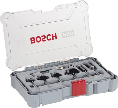 Bosch Professional Set Frese 6 pz per Profilare, Smussare e Scanalare