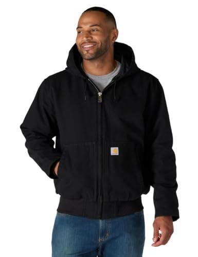Giacca Isolante Carhartt in Tela Cerata Lavata Nera da Uomo, Taglia XL