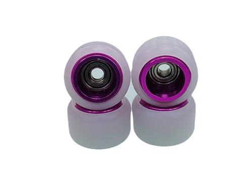 Leefai - Ruote per tastiera incorporate a mano, strato in lega, ruote per skateboard, cuscinetti ultra rotanti, 8,5 x 5,0 mm, ruote bianche con colore in lega (viola)