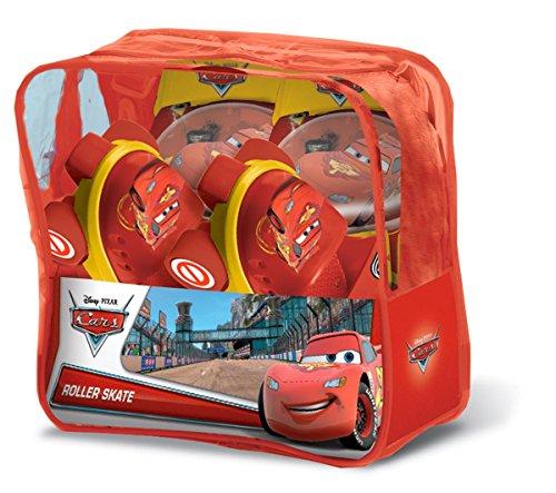 Mondo Toys - pattini a rotelle regolabili Cars disney per bambini - Taglia dal 22 al 29 - set completo di borsa trasparente, gomitiere e ginocchiere - 28105