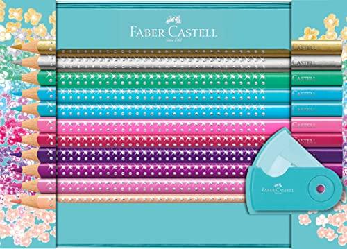 Faber-Castell Sparkle Turchese - Set 20 Matite Colorate con Temperamatite