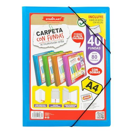 Starplast Cartella con Buste - 40 Buste Blu A4