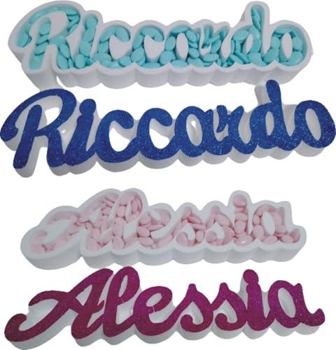 Porta Confetti Personalizzato con Nome in Polistirolo - Decorazione Tavola Festa