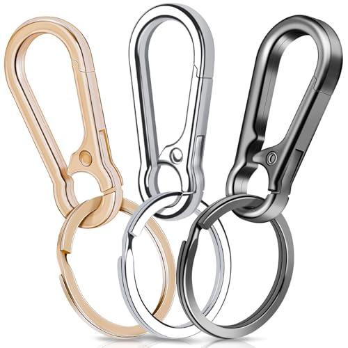 Caianwin 3 Pezzi Moschettone Portachiavi Uomo in Metallo