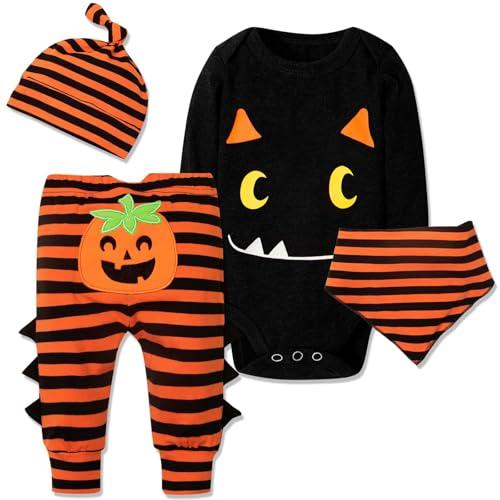 Puluole Costume Halloween Neonato - Vestito Zucca, Tutina, Pagliaccetto, My First Halloween, Abito, Completino