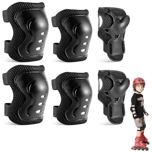 Set di Protezioni 6 in 1 per Bambini - Skateboard, Pattini, Bicicletta - Nero