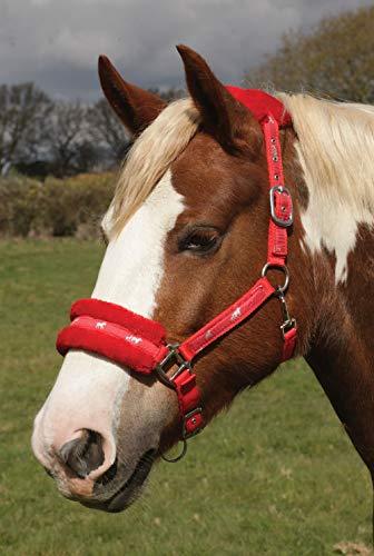 Rhinegold Logo Headcollar Finiture in Pile - COB - Rosso