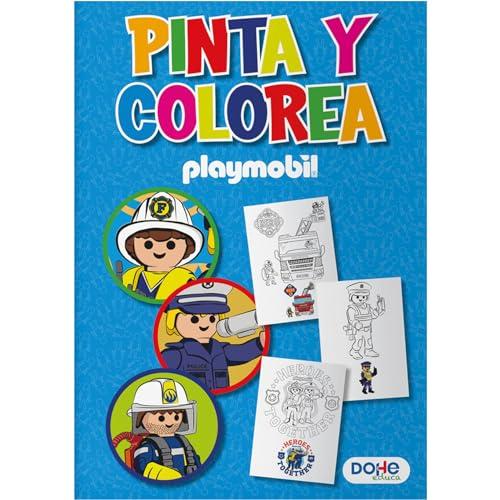 Dohe Educa - Libro da colorare Playmobil per bambini 4-6 anni, 30 pagine A4