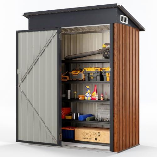 COSTWAY Armadio da Esterno in Metallo Zincato (Legno)
