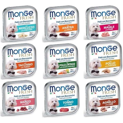 Monge Fresh Paté Manzo per Cani - Confezione da 32 Vaschette da 100g