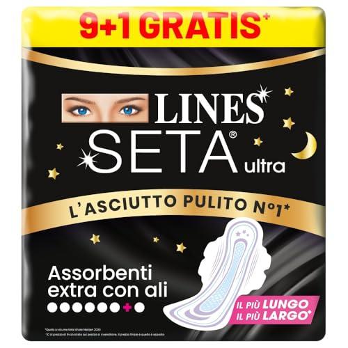 Lines Seta Ultra Extra Notte con Ali - Confezione da 10 pezzi