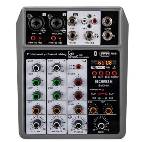 BOMGE Mixer audio professionale 4 canali