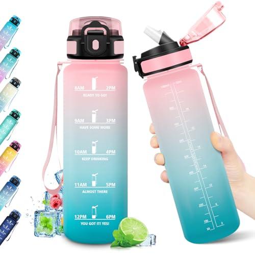 KollyKolla Borraccia 1L con Cannuccia e Marcatori Temporali