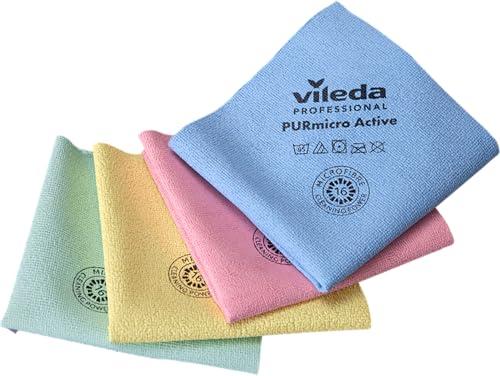 Vileda Professional PURmicro Colors - Set di Panni in Microfibra Professionali Multiuso