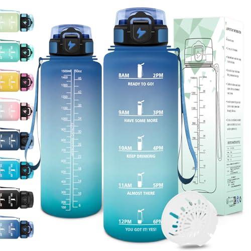 Motswedi Borraccia Motivazionale 1,5 Litri Blu Verde