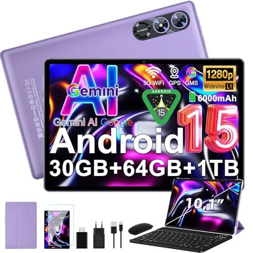 Fezawio Tablet Android 15, 10 Pollici, 30GB RAM, 64GB ROM, Viola