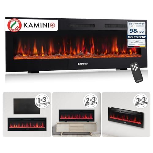 KAMINIO Camino elettrico MARLON - 3-in-1 con Effetto Fiamma 3D e Riscaldamento