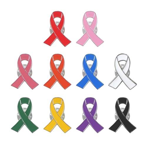 COACOM 10 Spille Colorate Distintivi Carità con Logo Banda per la Consapevolezza della Salute