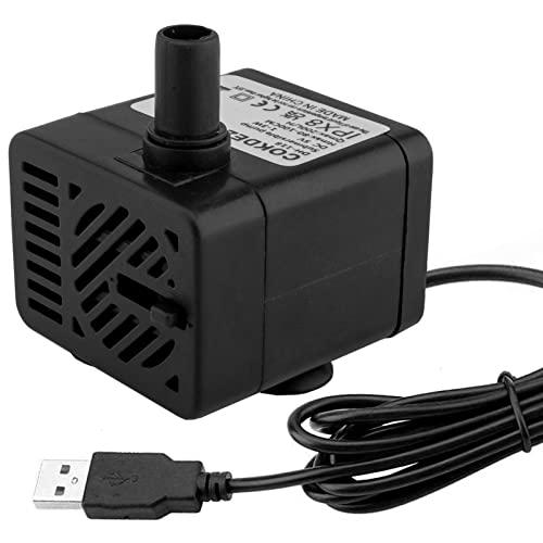 Mini pompa dell'acqua sommergibile USB (DC 5 V 1-3 W 200 L/H) regolabile ultra silenziosa piccola pompa dell'acqua per fontana di animali domestici, acquari, stagno, idroponica, interni o esterni