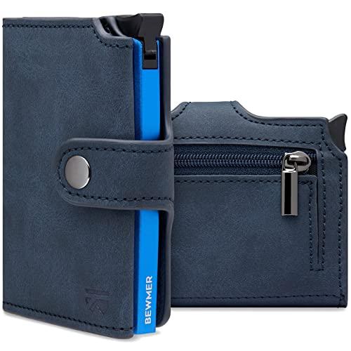 BEWMER Porta Carte di Credito 2 | Portafoglio Slim da Uomo e Donna con Rfid Protection Anticlonazione | Porta Tessere e Soldi con Portamonete