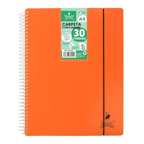 Cartella a spirale flessibile Starplast - 30 buste trasparenti, A4, arancione