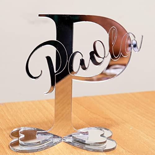 Scritta Personalizzata in Plexiglass Specchiato con Iniziale e Nome - Decorazione Made in Italy