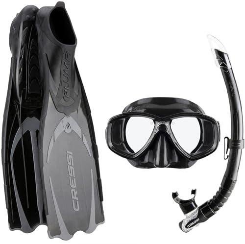 Cressi Pluma C/Bag Black 43/44 (8.5/9.5) - Pinne Calzanti per Snorkeling e Nuoto