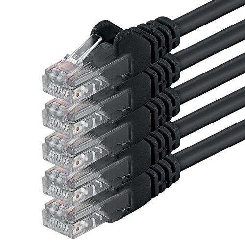 Cavo di Rete Cat6 Nero 0,25m - Set da 5 Pezzi
