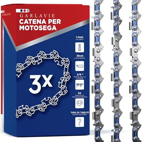 Garlavie Set di 3 Catene per Motosega 35cm - 3/8