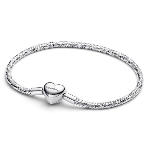 Bracciale Pandora da Donna in Argento Sterling 925 con Chiusura a Moschettone (Codice: 594236C00-17, Lunghezza: 17 cm)