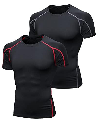 Niksa 2 Pezzi T-Shirt Sportiva a Compressione Uomo - Asciugatura Rapida