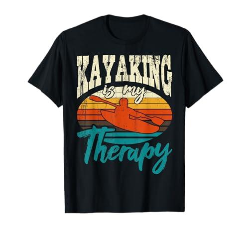 Maglietta Il kayak è la mia terapia - Divertente per amanti del Kayak