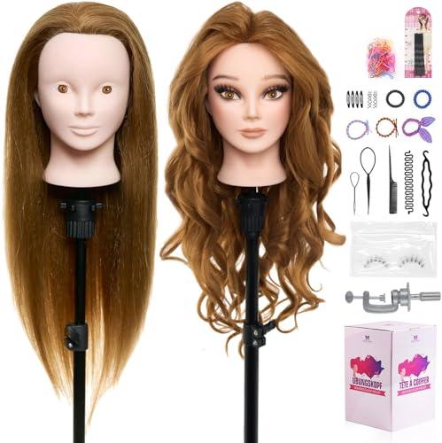 Testa Manichino 80% Capelli Veri Neverland 24