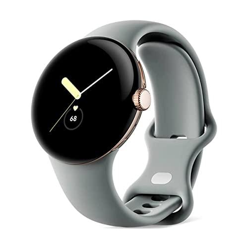 Google Pixel Watch – Montre connectée Android avec suivi et analyse des activités – Montre de suivi de la fréquence cardiaque – Champagne Gold Stainless Steel case with Hazel Active band, LTE