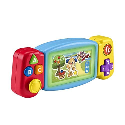 Fisher-Price Console Gira e Impara, Videogioco Finto per Bambini ai Primi Passi, con luci, Suoni e Canzoni educative, Edizione Multilingue