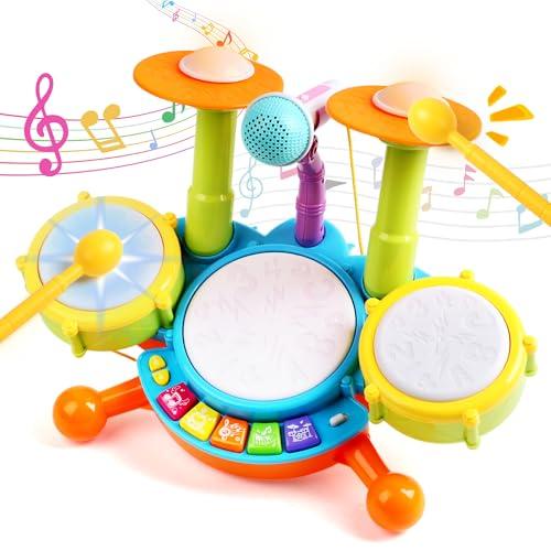 Batteria per Bambini - Strumenti Musicali Giocattolo Elettronico con Microfono