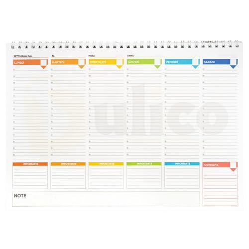 Planning da tavolo 2025 A4 con spirale e copertina impermeabile