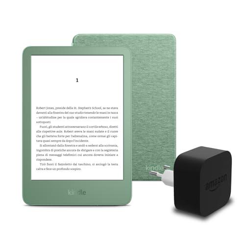 Kindle (2024) 16GB senza pubblicità + Copertura in Tessuto + Alimentatore PowerFast 9W