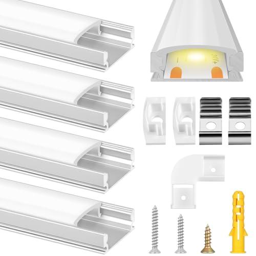 flintronic Profilo LED in Alluminio 4x0.3m con Accessori Completi