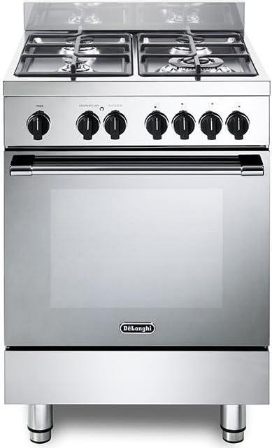 Cucina a Gas con Forno Elettrico Gemma 60x60 cm Inox 4 Fuochi