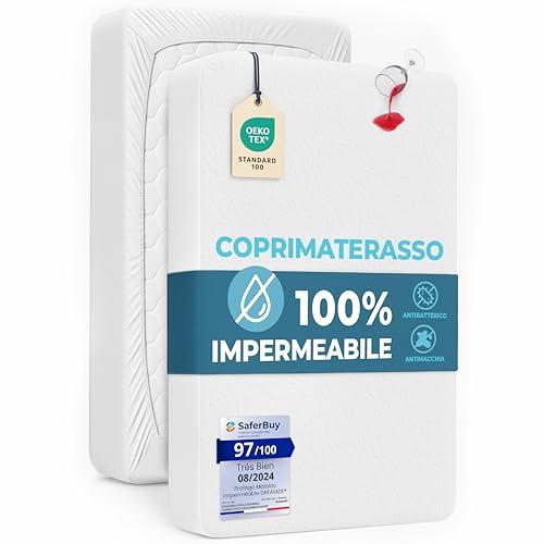 Dreamzie Coprimaterasso Culla 60x120 Impermeabile Antiacaro e Ipoallergenico