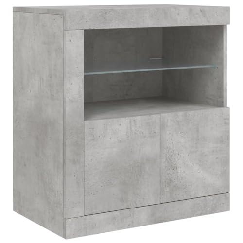 vidaXL Credenza con Luci LED Grigio Cemento