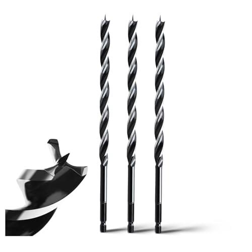 MOXPIFY Set 3 Punte per Legno Lunghe 6x300mm con Attacco Esagonale E6.35