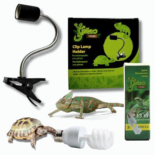 Kit Completo Lampada UVB 5.0 13W con Portalampada per Rettili Pet Tribe